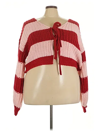Pre-owned Assorted Brands Cardigan Sweater In Red