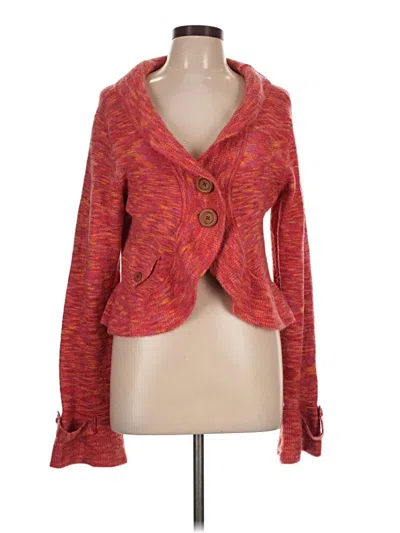 Pre-owned Assorted Brands Cardigan Sweater In Red