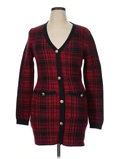 Pre-owned Assorted Brands Cardigan Sweater In Red