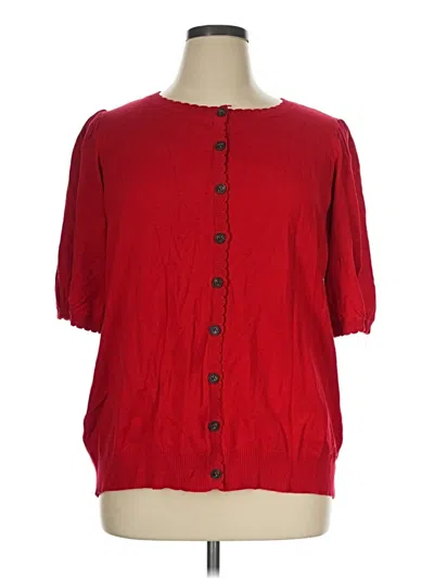 Pre-owned Assorted Brands Cardigan Sweater In Red