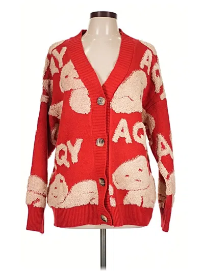 Pre-owned Assorted Brands Cardigan Sweater In Red