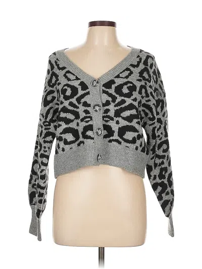 Pre-owned Assorted Brands Cardigan Sweater In Silver