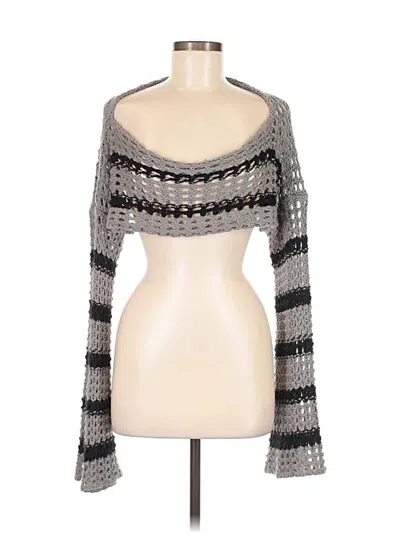 Pre-owned Assorted Brands Cardigan Sweater In Silver