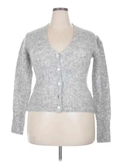 Pre-owned Assorted Brands Cardigan Sweater In Silver
