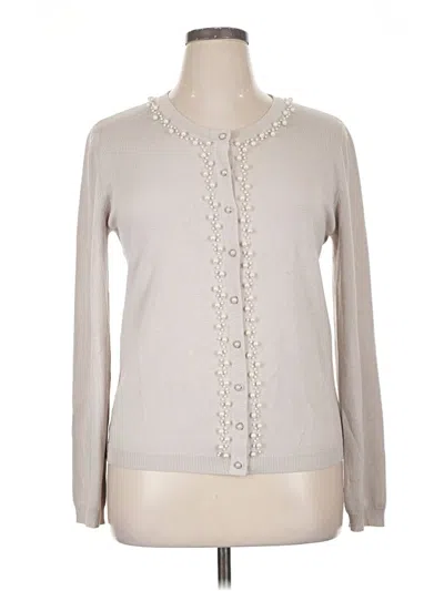 Pre-owned Assorted Brands Cardigan Sweater In Silver