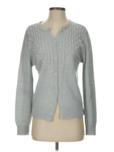 Pre-owned Assorted Brands Cardigan Sweater In Silver
