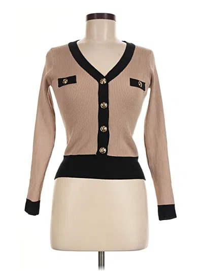 Pre-owned Assorted Brands Cardigan Sweater In Tan
