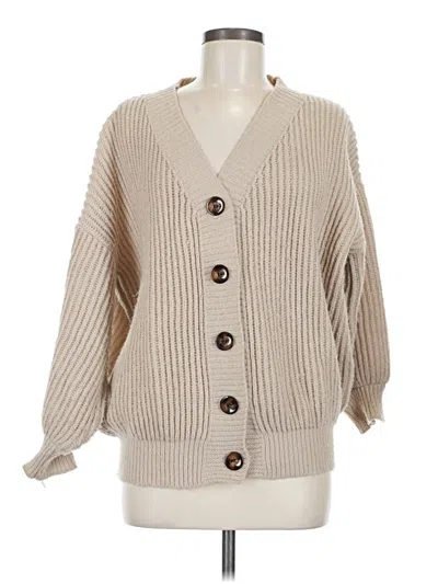 Pre-owned Assorted Brands Cardigan Sweater In Tan