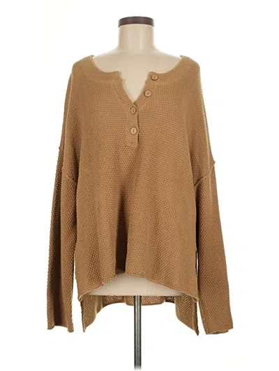Pre-owned Assorted Brands Cardigan Sweater In Tan