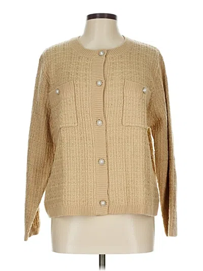 Pre-owned Assorted Brands Cardigan Sweater In Tan