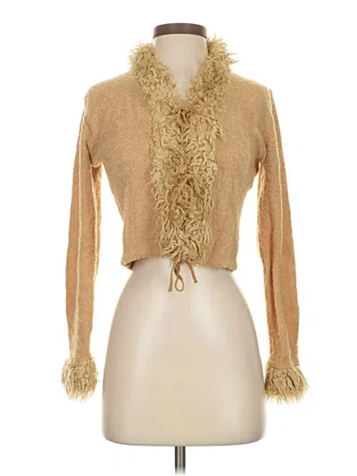 Pre-owned Assorted Brands Cardigan Sweater In Tan