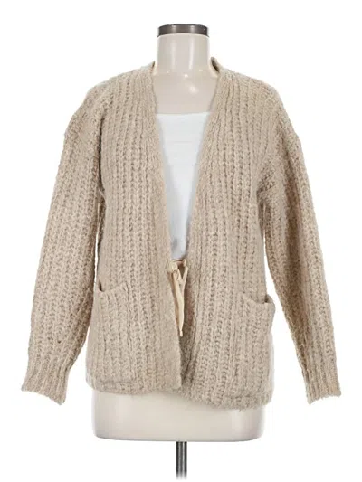 Pre-owned Assorted Brands Cardigan Sweater In Tan