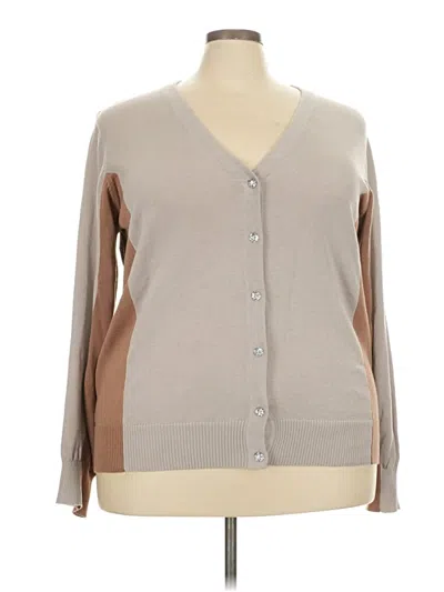 Pre-owned Assorted Brands Cardigan Sweater In Tan