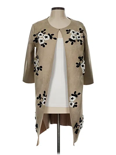 Pre-owned Assorted Brands Cardigan Sweater In Tan