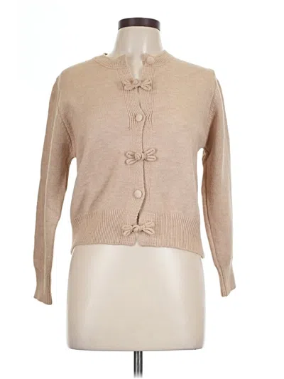 Pre-owned Assorted Brands Cardigan Sweater In Tan