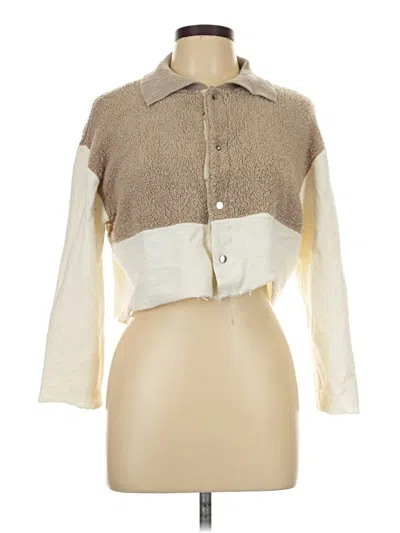 Pre-owned Assorted Brands Cardigan Sweater In Tan
