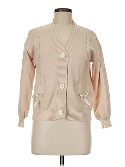 Pre-owned Assorted Brands Cardigan Sweater In Tan