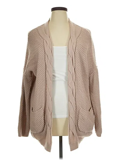 Pre-owned Assorted Brands Cardigan Sweater In Tan