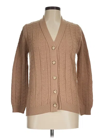 Pre-owned Assorted Brands Cardigan Sweater In Tan
