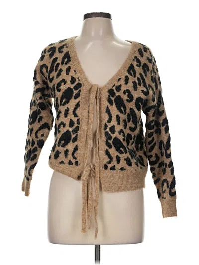 Pre-owned Assorted Brands Cardigan Sweater In Tan