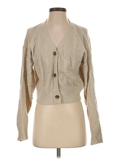 Pre-owned Assorted Brands Cardigan Sweater In Tan