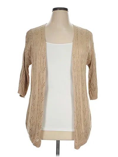 Pre-owned Assorted Brands Cardigan Sweater In Tan