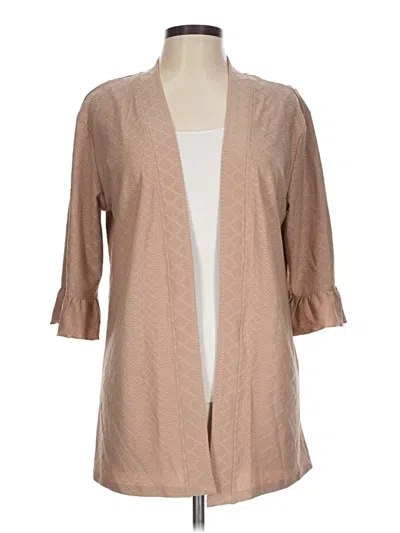 Pre-owned Assorted Brands Cardigan Sweater In Tan