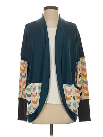 Pre-owned Assorted Brands Cardigan Sweater In Teal