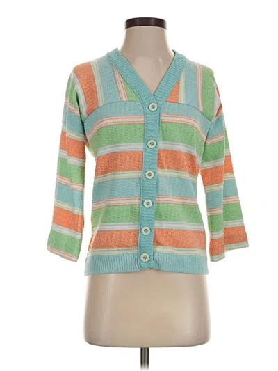 Pre-owned Assorted Brands Cardigan Sweater In Teal