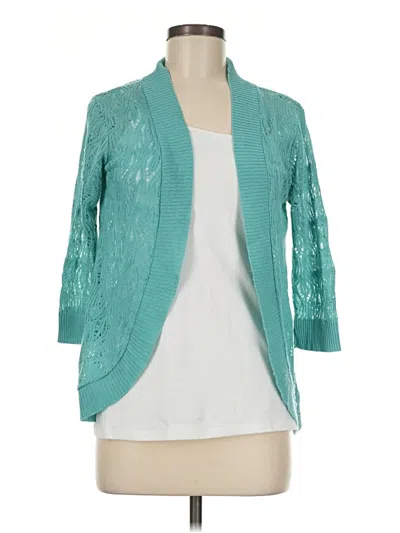 Pre-owned Assorted Brands Cardigan Sweater In Teal