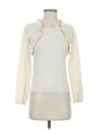 Pre-owned Assorted Brands Cardigan Sweater In White