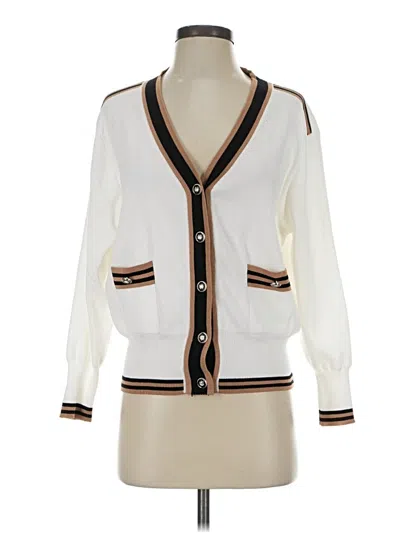 Pre-owned Assorted Brands Cardigan Sweater In White