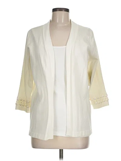 Pre-owned Assorted Brands Cardigan Sweater In White