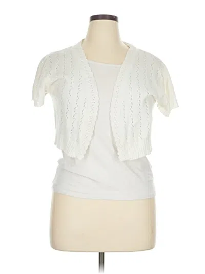 Pre-owned Assorted Brands Cardigan Sweater In White