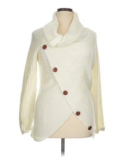 Pre-owned Assorted Brands Cardigan Sweater In White