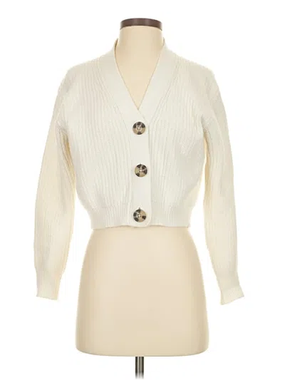 Pre-owned Assorted Brands Cardigan Sweater In White