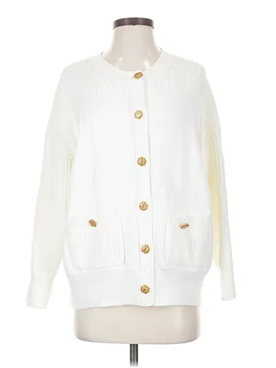 Pre-owned Assorted Brands Cardigan Sweater In White
