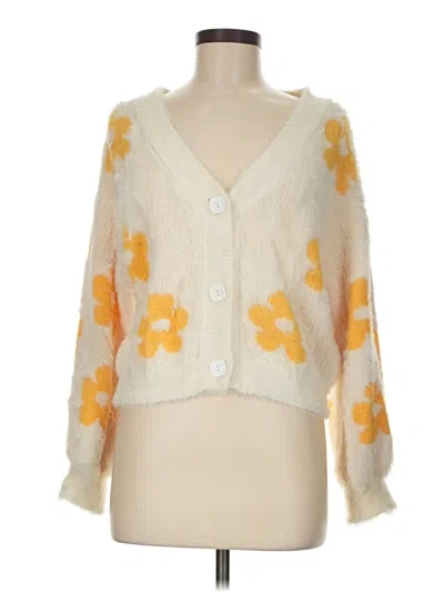Pre-owned Assorted Brands Cardigan Sweater In White