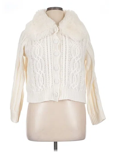 Pre-owned Assorted Brands Cardigan Sweater In White
