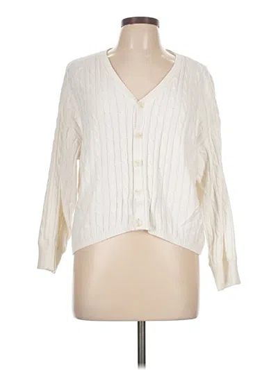 Pre-owned Assorted Brands Cardigan Sweater In White
