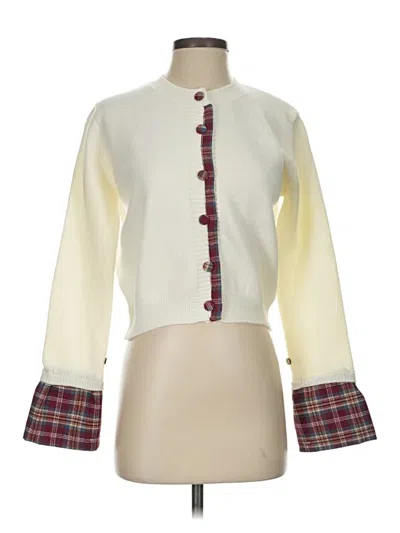 Pre-owned Assorted Brands Cardigan Sweater In White