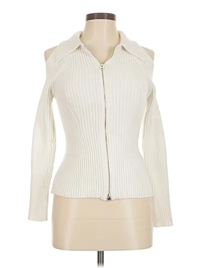 Pre-owned Assorted Brands Cardigan Sweater In White