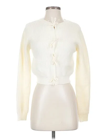 Pre-owned Assorted Brands Cardigan Sweater In White