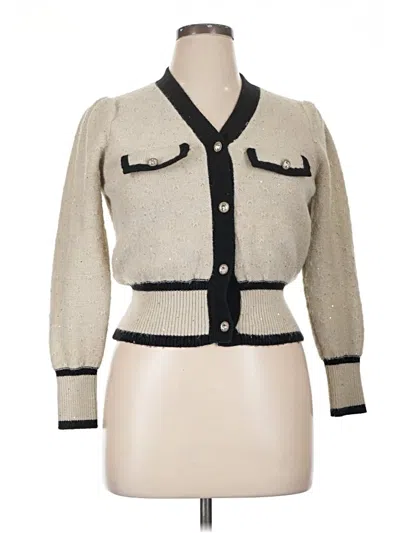 Pre-owned Assorted Brands Cardigan Sweater In White