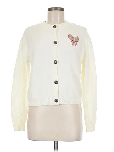 Pre-owned Assorted Brands Cardigan Sweater In White