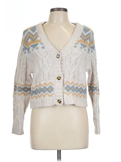 Pre-owned Assorted Brands Cardigan Sweater In White