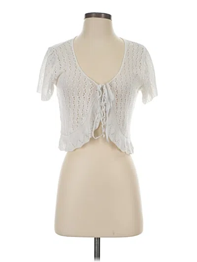 Pre-owned Assorted Brands Cardigan Sweater In White
