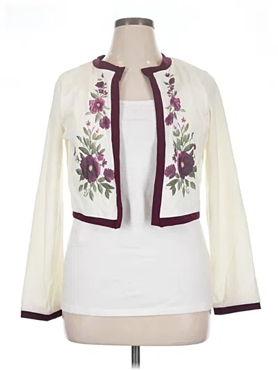 Pre-owned Assorted Brands Cardigan Sweater In White