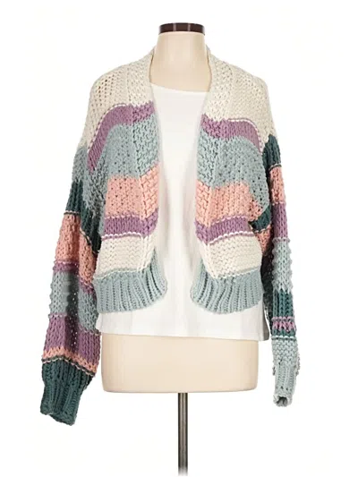 Pre-owned Assorted Brands Cardigan Sweater In White