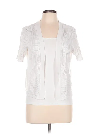 Pre-owned Assorted Brands Cardigan Sweater In White